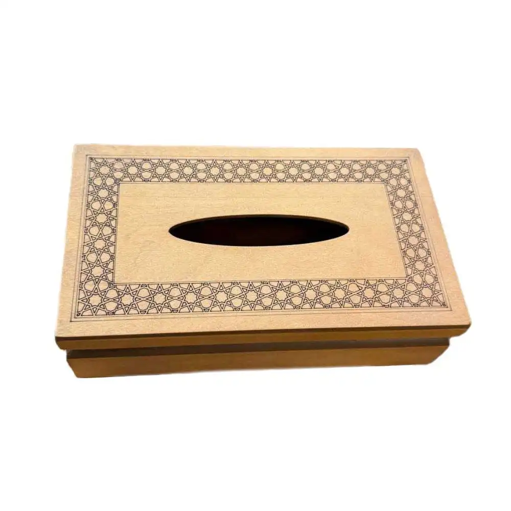 جعبه دستمال چوبی با حکاکی سنتی