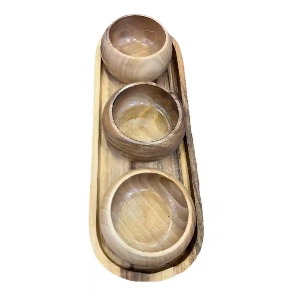 ست سه‌تایی کاسه چوبی