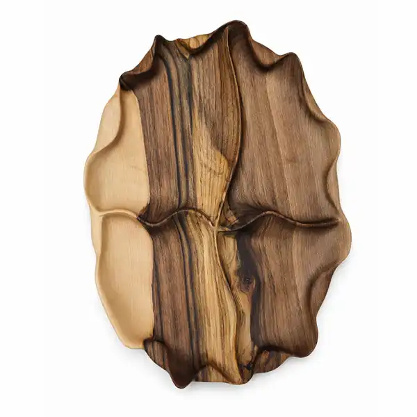 اردورخوری چوبی چهارخونه لبه موج دار