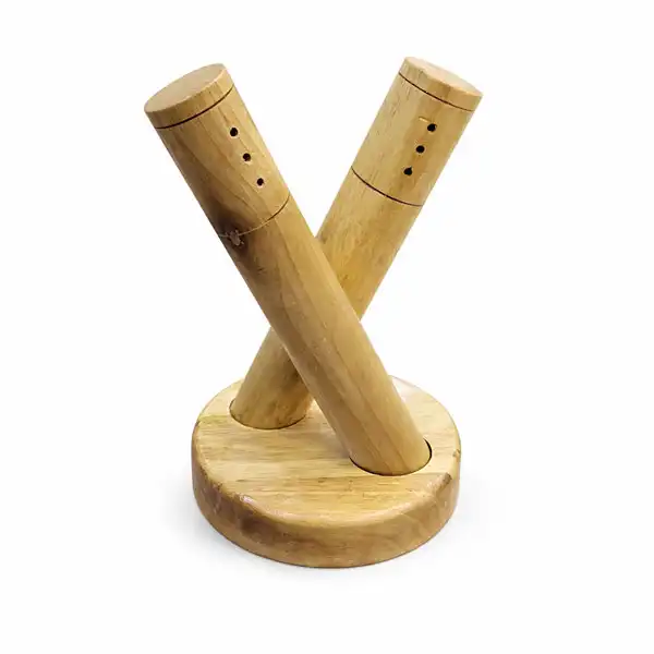 ست نمکدان دوتایی چوب گردو